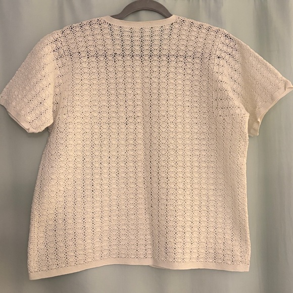 Women’s Handmade Crochet Short Sleeve Knit Cardigan cottage core grandma core - Picture 4 of 4